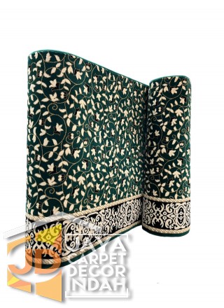 Karpet Sajadah Akmal Hijau Motif Bunga / Batik 120x600, 120x1200,120 x 1800, 120 x 2400,120 x 3000.